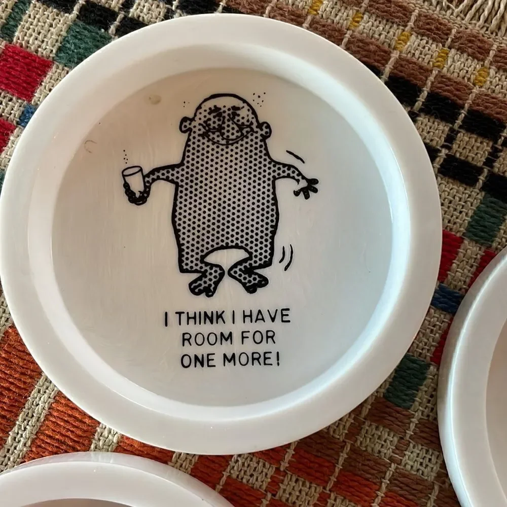 Vintage Novelty Party Coasters, Set of 6